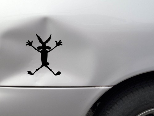 Wilie coyote splat car dent - splat,